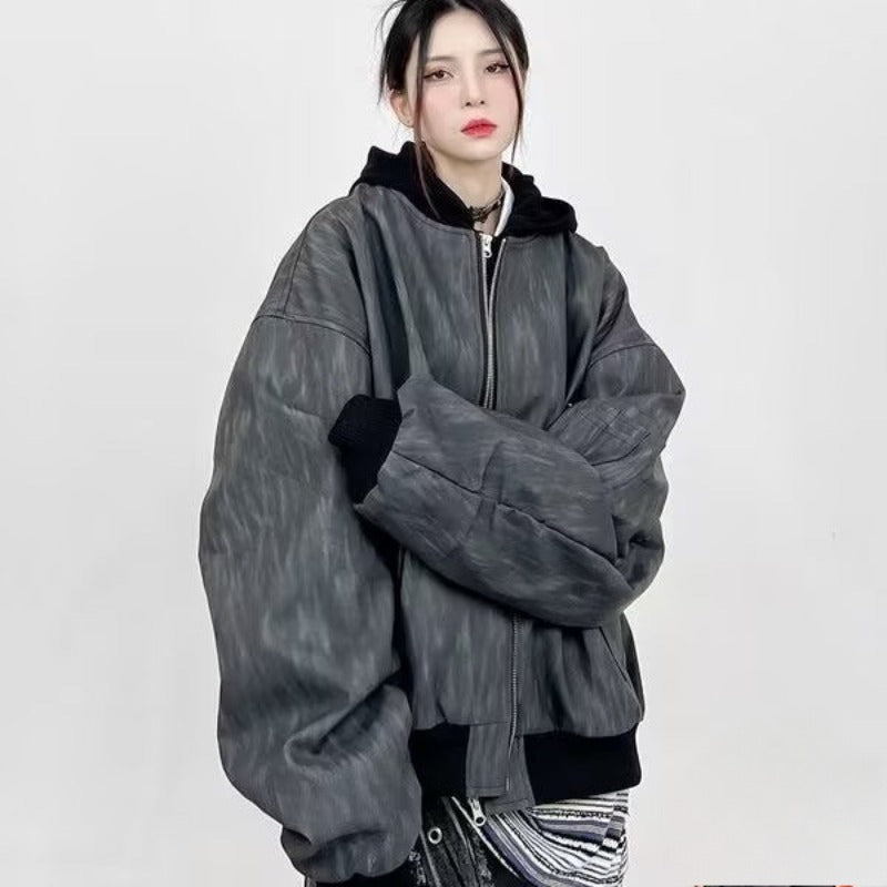 Unisex Baseball Jersey Winter PU Jacket