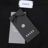 Rhude T Shirts Racing Tire Change Scene Printed Cotton Casual Short Sleeves Men and Women