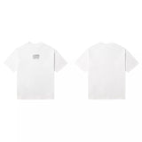 Letter hotfix rhinestone print loose fit plus size mock neck short sleeve t-shirt