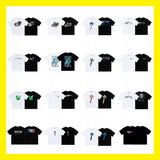 trap gradient letter tiger head short sleeve european and american high street trap star printing t-shirt loose s