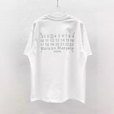 Maison margiela mm digital reflective printing oversized round neck short-sleeved t-shirt