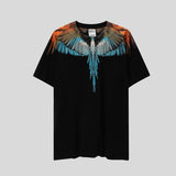 Correct version mb short-sleeved couple outfit colorful wings feather t-shirt marcelo european and american classic