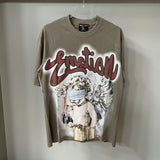Wholesale american streetwear mixed emotion hotfix rhinestone print short sleeve t-shirt, hoodie, sweatpants, and jacket set