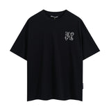 Summer trendy short-sleeve tee with back logo print - couple's fashion