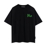 Summer trendy short-sleeve tee with back logo print - couple's fashion