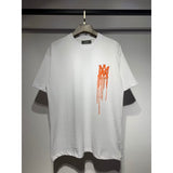 [gram] am peace dove flowing paint graffiti letter starry sky classic logo printing short sleeve couple t-shirt