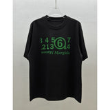 Summer digital laser marked number pattern crew neck loose drop shoulder short sleeve t-shirt