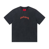 Cross-border wholesale high version gods short-sleeved heavy weight washed fog high street skull pure cotton printed round
