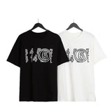 High-count letter print athletic cotton short-sleeve t-shirt