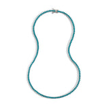 Zircon necklace three prongs haze blue tennis necklace