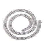 Zircon necklace double row copper tennis chain