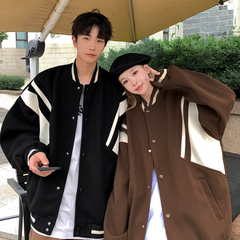 Unisex Baseball Jersey Spring/Autumn Vintage Loose Jacket