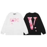Vlone Sweatshirts Autumn and Winter Cherry Blossom Big V Letter Crew Neck