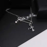 Chrome Heart Necklace Pendant Pin Necklace