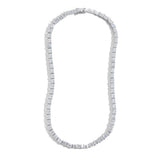 Zircon necklace rectangular pagoda stone tennis chain