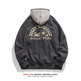 Men Baseball Jacket Spring Hooded Baseball Uniform Male Loose Vintage Casual Jacket Coat