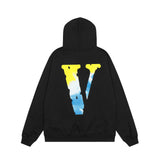 Vlone Hoodie autumn and winter gradual change big V letter sleeve