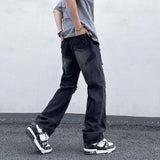 Unisex Jeans Vintage Ripped Loose Vibe Elastic Waist Jeans