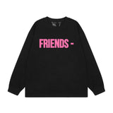 Vlone Sweatshirts Autumn and Winter Pink Big V Letter Crew Neck