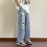 Unisex Jeans Ripped Jeans Straight Wide Leg Pants vibe