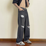 Unisex Jeans Ripped Jeans Straight Wide Leg Pants vibe