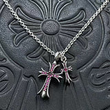 Chrome Heart Necklace Vintage Double Cross Ornament