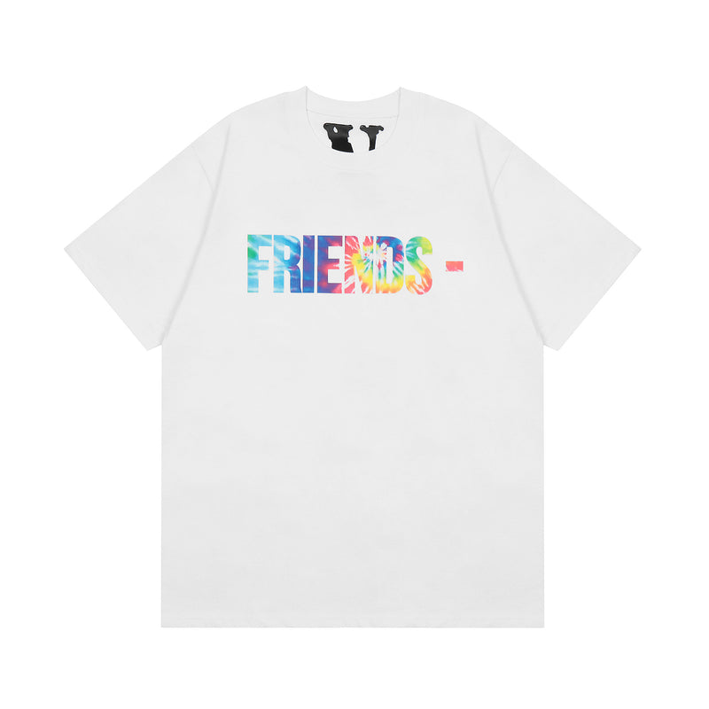 Vlone T Shirt Spring and Summer Big V Pattern Crew Neck