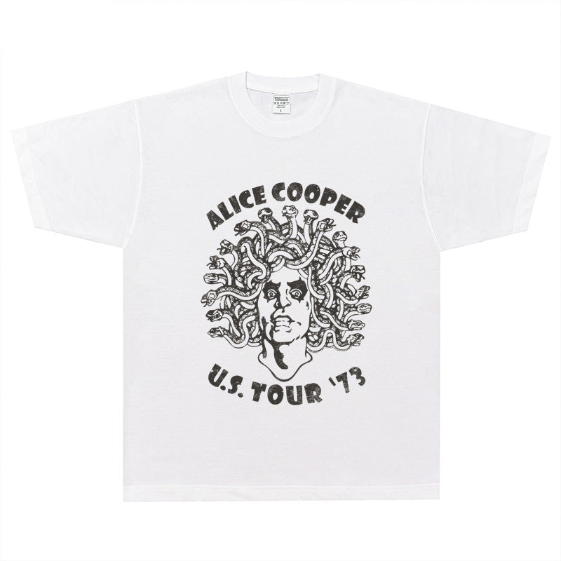 Rock Star T Shirt T-shirt Alice Cooper Rock American Retro Men Street Style Short Sleeve