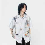 After Prom Shirt Summer Non-Iron Fuzzy Short-Sleeved Shirt Men's Fashion Brand Personality Japanese Style