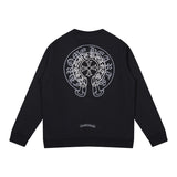 CHH Chrome Heart Hoodie Double Layer Classic Horseshoe Overlay Graffiti Crew Neck Sweater