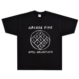 Rock Star T Shirt Arcade Fire Reflektor T-shirt Rock Band American Style Loose Short Sleeve