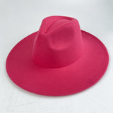 Walter White Fedora Solid Color Big Brim Top Hat Lun Fedora Hat Men and Women Retro Woolen Hat