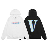 Vlone Hoodie autumn and winter mosaic big V letter pullover