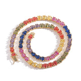 Zircon necklace size oval colorful zircon tennis chain