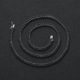 Zircon necklace 3 prong black tennis chain