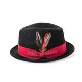 Walter White Hats Autumn and Winter Jazz Top Hat Plain Feather Big Brim Top Hat Banquet Party
