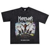 Rock Star T Shirt Loose T-shirt Short Sleeve round Neck Retro