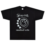 Rock Star T Shirt Blink 182 Greatest Hits T-shirt Rock Band American Retro Loose Short Sleeve