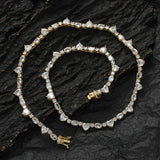 Zircon necklace heart-shaped oval patchwork tennis chain