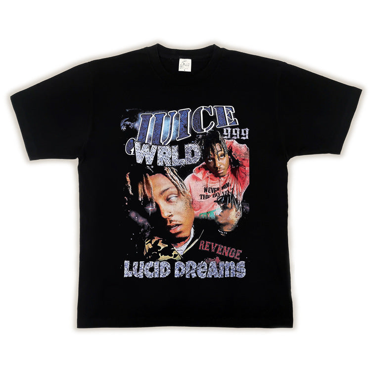 Hip Hop Rapper T Shirt High Street Hip Hop T-shirt Loose Short Sleeve