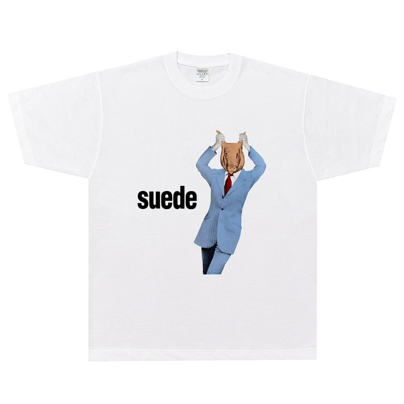 Rock Star T Shirt Suede Animal Nitrate T-shirt Rock Band Street Retro Loose Short Sleeve