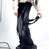 Unisex Jeans Vintage Washed Jeans Wide Leg Straight Pants