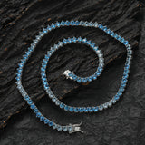 Zircon necklace gradient blue tennis chain
