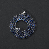 Zircon necklace blue single row chain