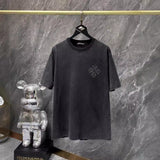 CHH Chrome Heart T Shirts Croix Cross Color Leather Printed Short Sleeve T-Shirt