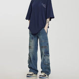 Unisex Jeans Vintage Washed Old Jeans Loose