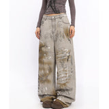 Unisex Jeans American Vintage Print Straight Jeans