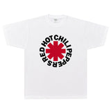 Rock Star T Shirt Red Hot Chili Peppers Logo Band Rock Loose Street Short Sleeve