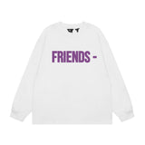 Vlone Sweatshirts Autumn and Winter Purple Big V Letter Crew Neck