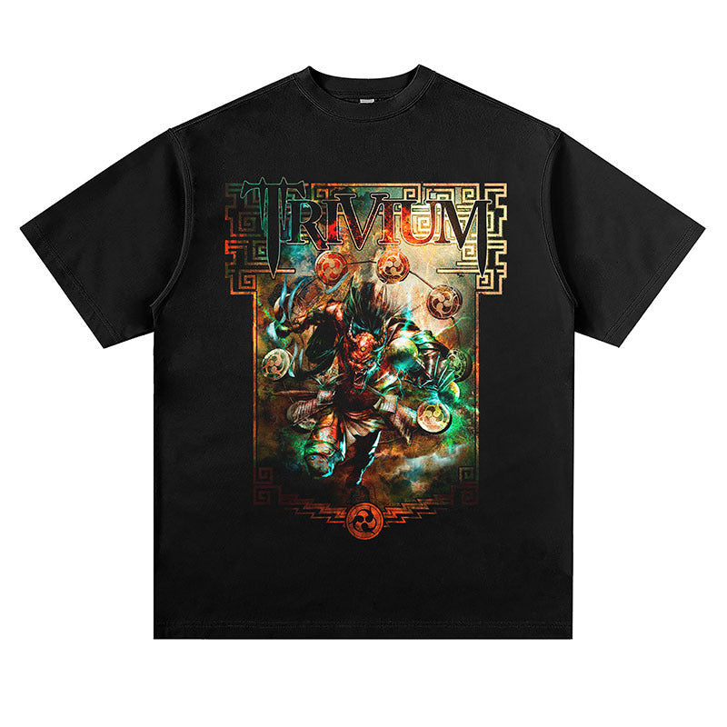 Rock Band T Shirt Printed T-shirt Short Sleeve Loose Shoulder